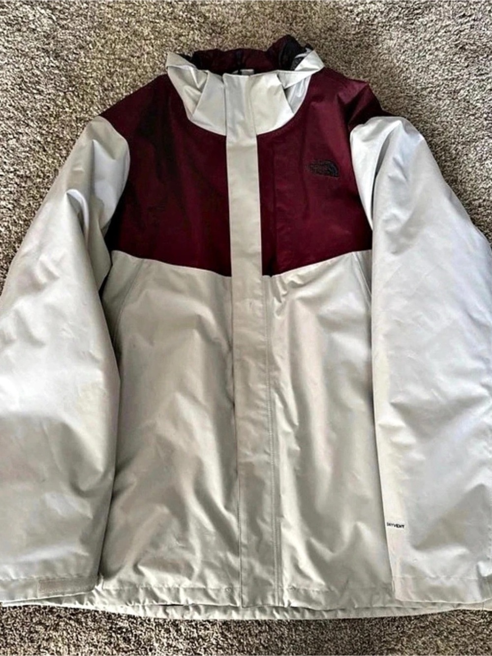 The North Face DryVent jacket Color Block Jacket White & Burgundy XXL